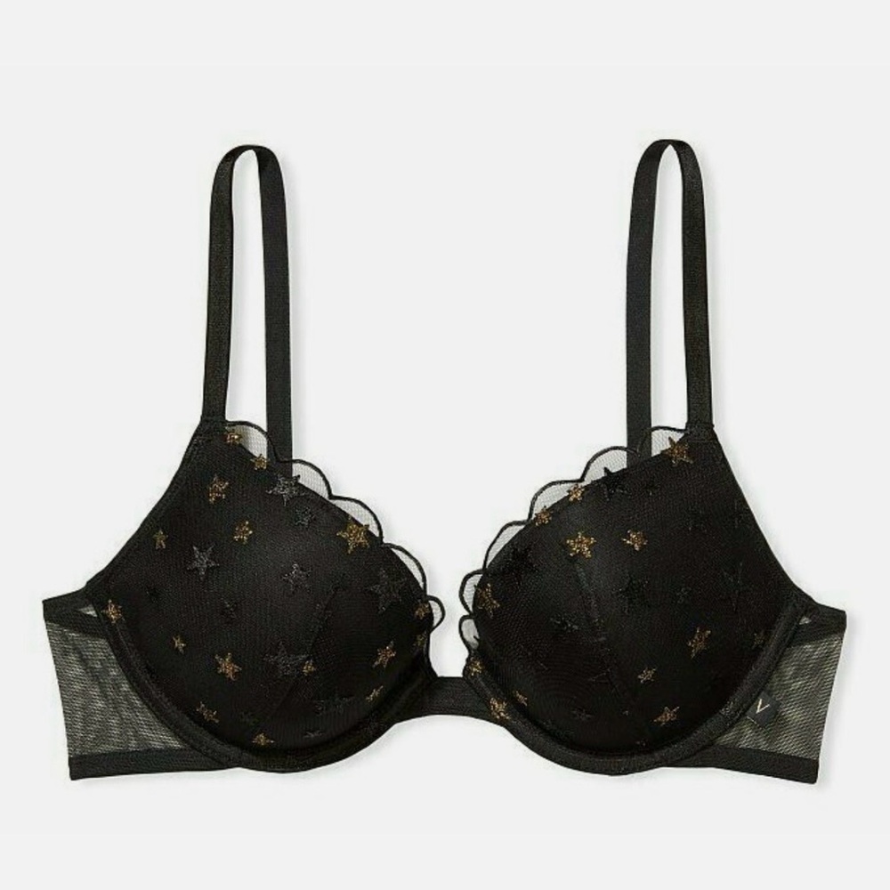 Victoria’s Secret Gold Star Mesh Push Up Bra Size 32DDD ⭐️ - Picture 2 of 2